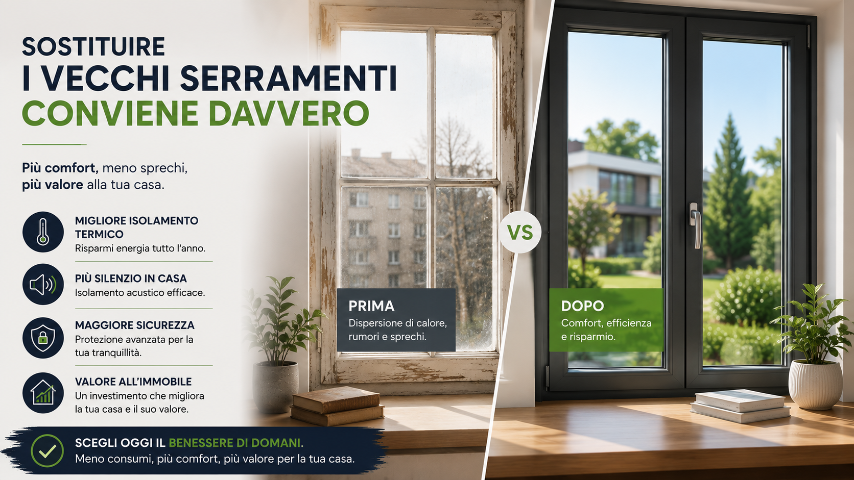 Perché sostituire i vecchi serramenti conviene davvero